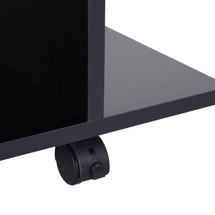Móvel de Televisão com prateleiras e rodas para sala de estar 40x40x80 cm Preto