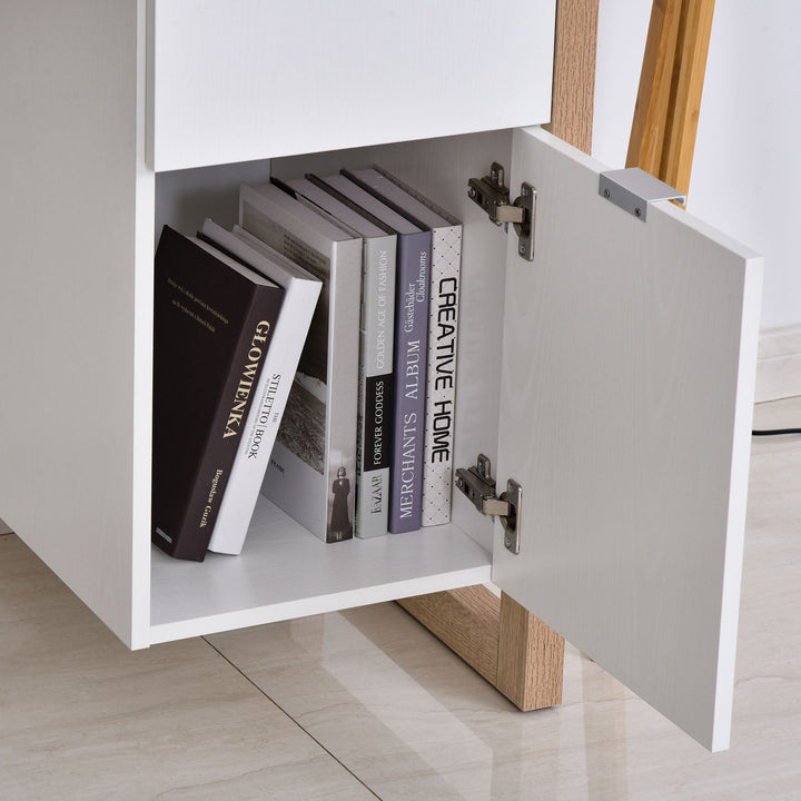 Mesa de Escritório com gaveta Armário Pés retangulares 112,5x50x75,5 cm Branco