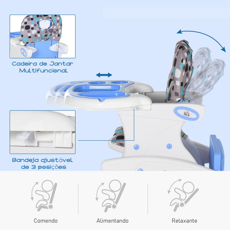 Cadeira para bebês acima de 6 meses 3 posições ajustáveis Acolchoado azul