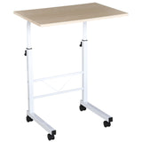 Mesa de computador para Hogar escritorio Altura Ajustável Mesa Compacta com Rodas 60x40x68-78cm Cor Branco