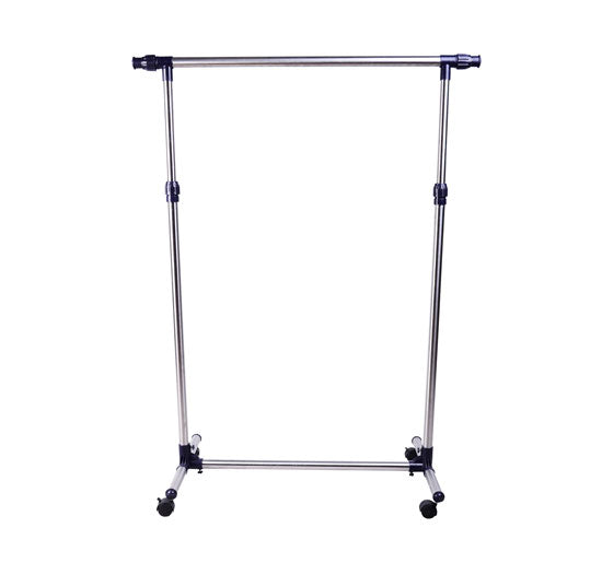 Cabide com rodas para pendurar roupas Ajustável na altura 86-95x45x160-170 cm cromado