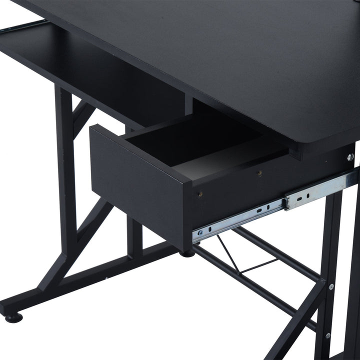 Secretária para Computador Preto Madeira MDF, Ferro 90x50x95 cm