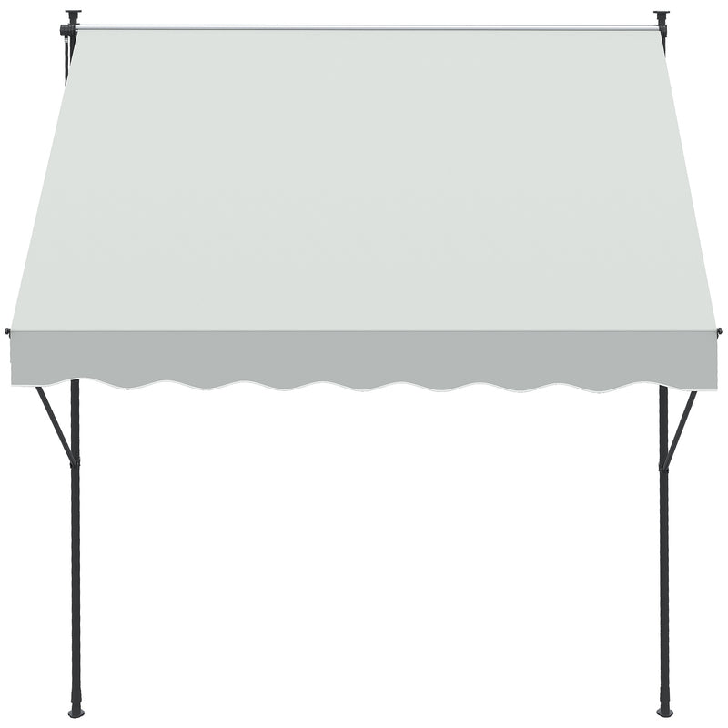 Toldo Manual Retrátil 200x170x200-290cm Toldo Ajustável com Manivela Proteção Solar UV40+ para Varanda Jardim Creme