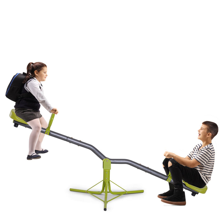 Baloiço para crianças acima de 3 anos giratória de 360º carga 35 kg (cada assento) 180x67x53 cm cinza e verde