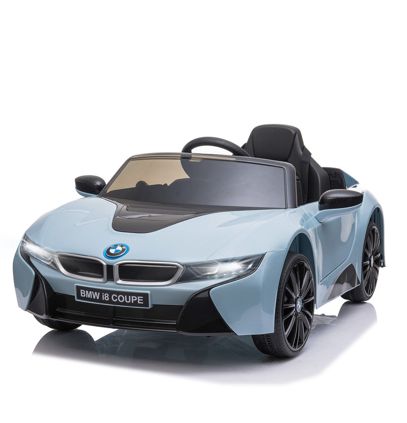 Carro elétrico BMW I8 COUPE com licença para crianças de +3 anos Bateria 6V Controle Remoto e Manual com Buzina Música MP3 e Faróis 115x72,5x46 cm Azul