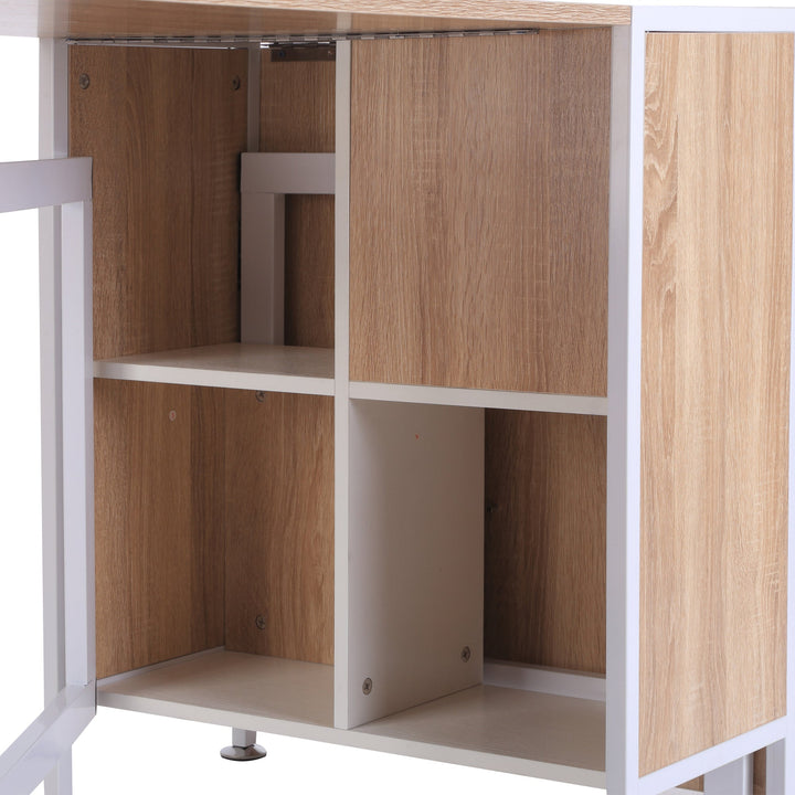 Mesa Dobrável com 4 Prateleiras para sala de Jantar Economiza Espaço 169x62x75 cm Madeira