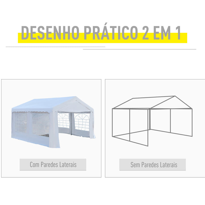 Pérgola de Jardim 400x400x280cm para Festa ou Casamento Com 4 Janelas 2 Portas