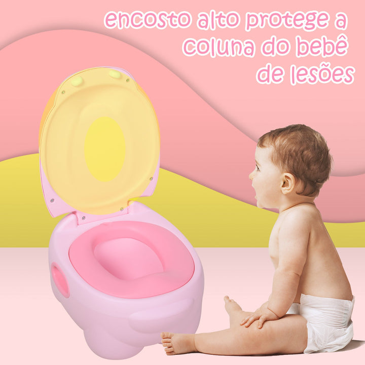 Bacio infantil penico removível com forma de hipopótamo com alças 40x30x23 cm rosa