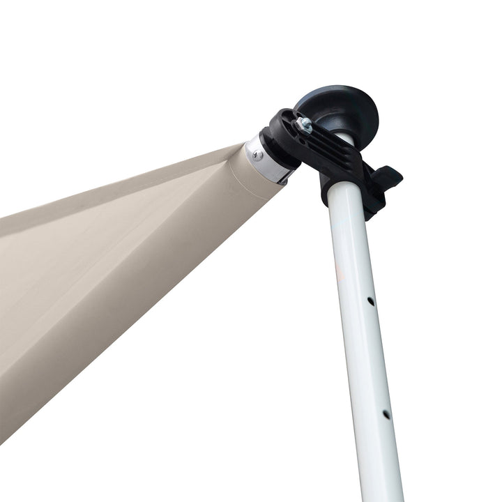 Toldo Manual Retrátil para Exterior 400x120x170-280cm Toldo Enrolável Altura Ajustável com Manivela Proteção Solar para Terraço Balcão Jardim Marrom Claro