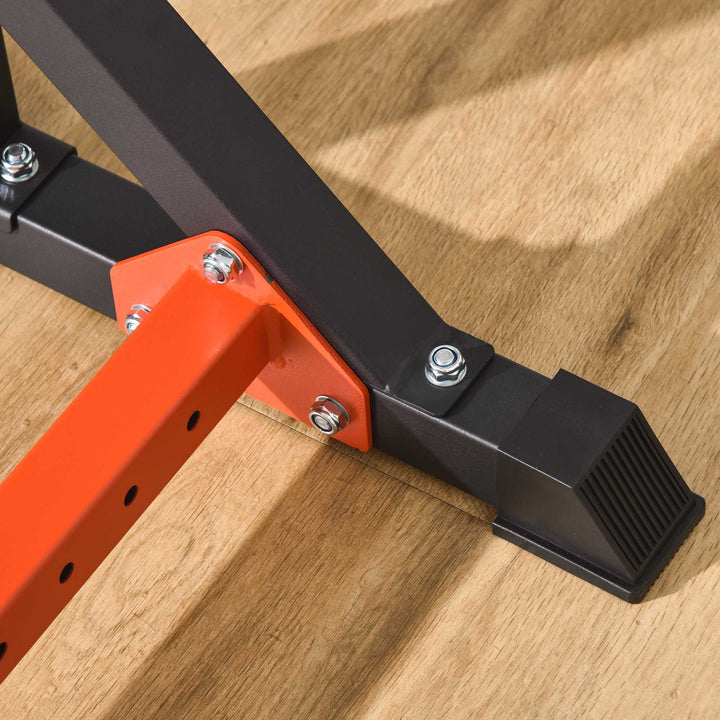 Suporte Ajustável para Barras de Peso Suporte Multifuncional para Exercício em Casa academia Carga 150kg Altura Ajustável 121-171cm Preto e Vermelho
