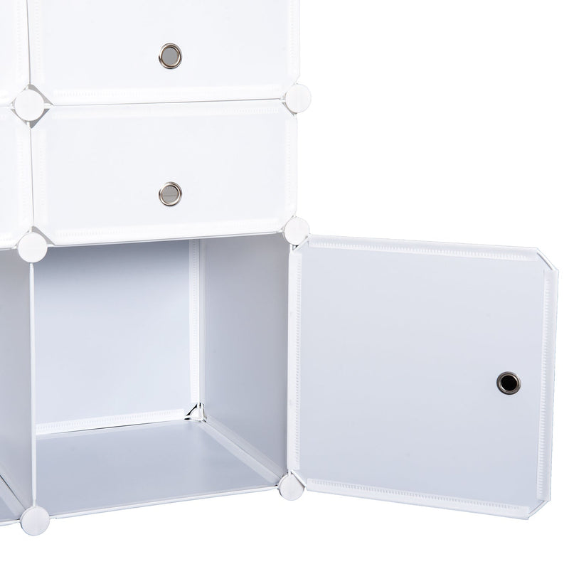 Armário Modular Móvel Organizador com 4 plateleiras Plástico 75x37x73cm Branco