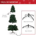 Árvore de Natal Artificial 210cm Ignífuga com 1064 Ramas com 2 Tipos de Pontas de PVC e Base de Aço Decoração de Natal para Interiores Verde