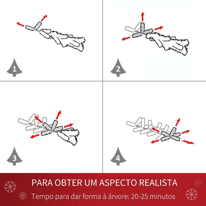 Árvore de Natal Artificial Ø90x180cm com 1111 Ramos de PVC e 59 Pinhas Base Dobrável e Suporte de Aço Decoração de Natal para Interiores Verde