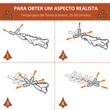 Árvore de Natal Artificial 180cm com 678 Ramas 53 Pinhas e 53 Frutinhas Folhas de PVC PE Base Dobrável e Suporte Metálico Decoração de Natal para Interiores Verde