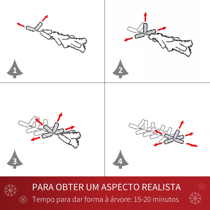Árvore de Natal Artificial Ø55x150cm com 464 Ramas e 28 Pinhas Folhas de PVC Base Dobrável e Suporte Metálico Decoração de Natal para Interiores Verde