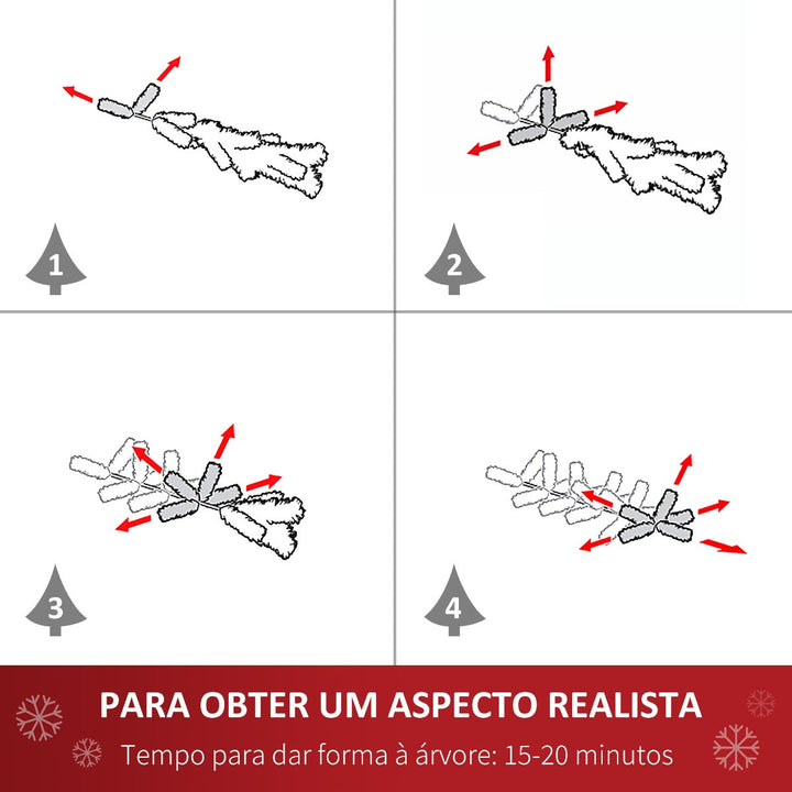 Árvore de Natal Artificial Ø75x180cm com 630 Ramas e 37 Pinhas Folhas de PVC Base Dobrável e Suporte Metálico Decoração de Natal para Interiores Verde