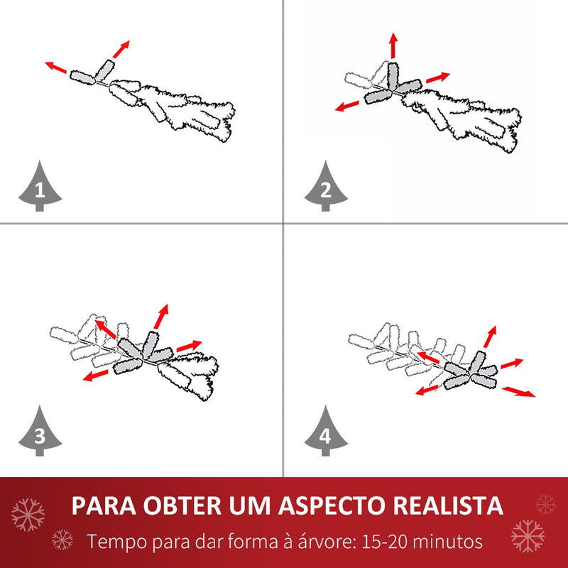 Árvore de Natal Artificial Ø75x180cm com 630 Ramas e 37 Pinhas Folhas de PVC Base Dobrável e Suporte Metálico Decoração de Natal para Interiores Verde