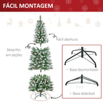 Árvore de Natal Artificial Ø75x180cm com 630 Ramas e 37 Pinhas Folhas de PVC Base Dobrável e Suporte Metálico Decoração de Natal para Interiores Verde