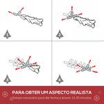 Árvore de Natal Artificial 150cm com 676 Ramas e 41 Pinhas Folhas de PVC com Efeito de Neve Base Dobrável e Suporte Metálico para Interiores Verde