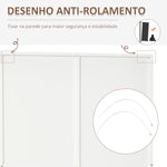 Armário Roupeiro de 2 Portas com Espelho 3 Gavetas Prateleiras Ajustáveis e Barra para Pendurar Incluida Roupeiro para Dormitório 80x50x180cm Branco