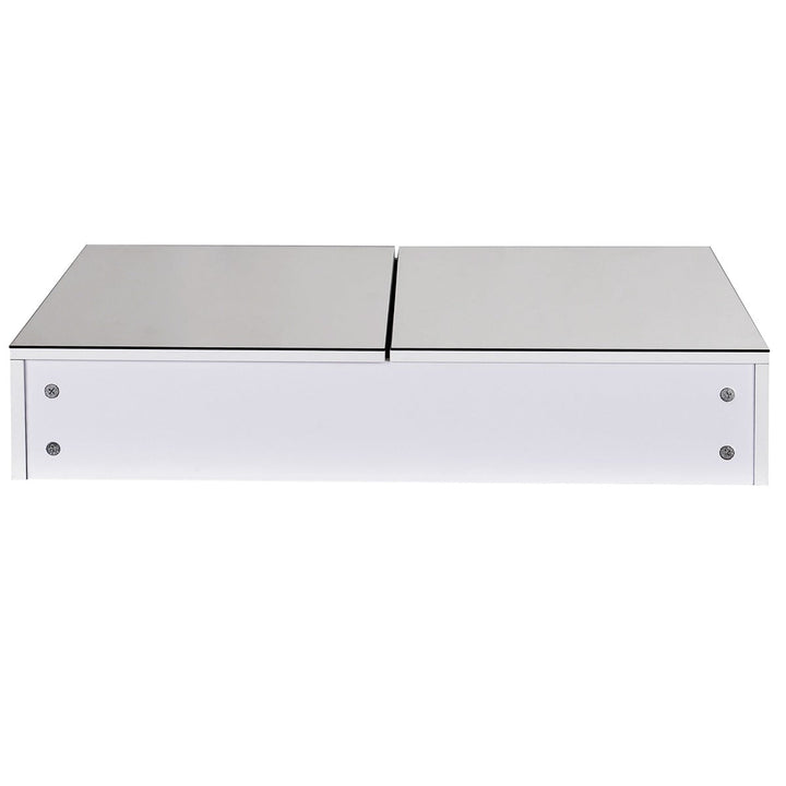 Armário de banheiro com espelho de parede Gabinete 2 portas com 3 prateleiras internas Estilo moderno para quarto Sala 80x15x60 cm Branco