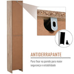 Armário alto para banheiro com 2 portas e 2 prateleiras abertas Móveis auxiliares para sala de estar Corredor 30x24x170 cm Carvalho e cinza