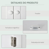 Armário Casa de Banho com 2 Portas Prateleira Interior Ajustável e Compartimento Aberto Móvel Auxiliar Suspenso Multiúso para Cozinha 60x20x70,5cm Branco