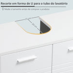 Móvel para Lavatório Móvel de Casa de Banho com 2 Portas e Prateleira Interior Ajustável Estilo Moderno 60x30x62,5cm Branco