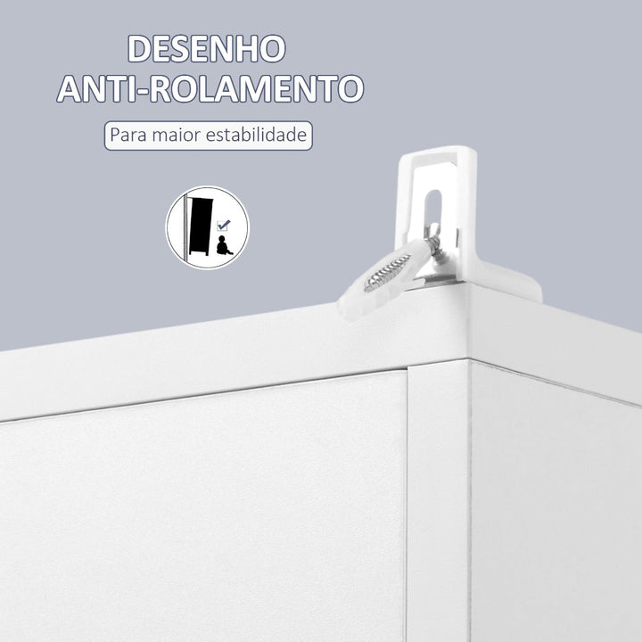 Coluna Casa de Banho com Espelho Móvel Alto Casa de Banho Madeira com 2 Prateleiras Abertas e 2 Portas com Prateleiras Interiores Ajustáveis 30x28x180cm Branco