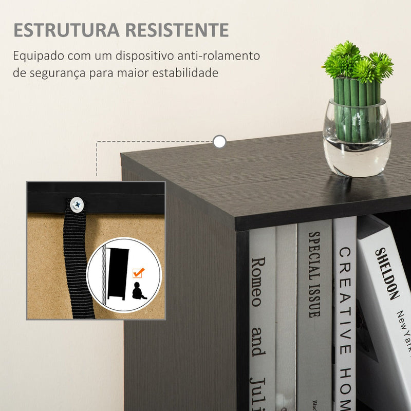 Estante com 3 Prateleiras Abertas e 1 Fechada com Porta Estante de Estilo Moderno para Armazenamento de Livros Brinquedos Plantas 40x30x129,5cm Preto