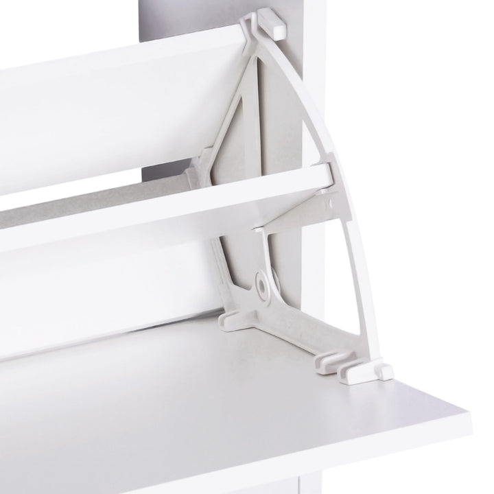 Conjunto de móveis de entrada 3 em 1 com sapateira com espelho e cabide com 4 ganchos para pendurar ropa para corredor 80x27x46,5 cm Branco