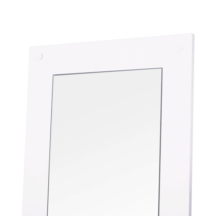 Conjunto de móveis de entrada 3 em 1 com sapateira com espelho e cabide com 4 ganchos para pendurar ropa para corredor 80x27x46,5 cm Branco