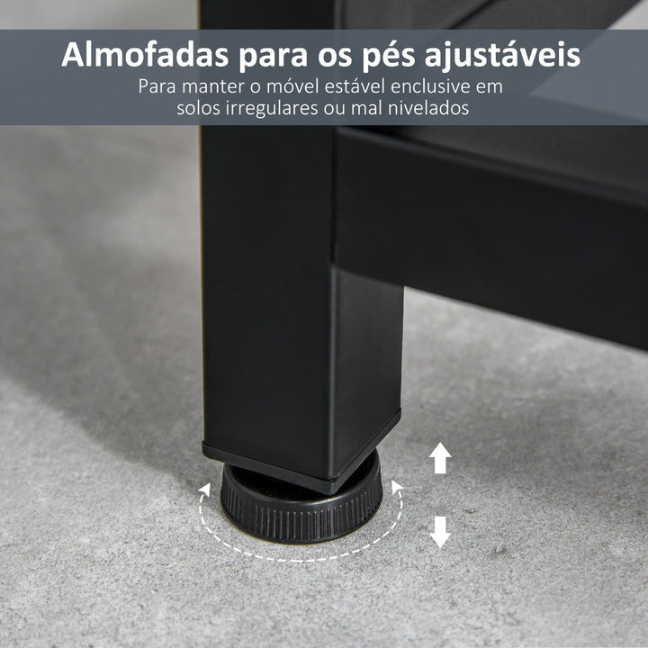 Consola Mesa de Entrada 120x34x81cm com 2 Gavetas e Pés Ajustáveis Móvel de Entrada de Estilo Moderno para Corredor Entrada Branco e Preto