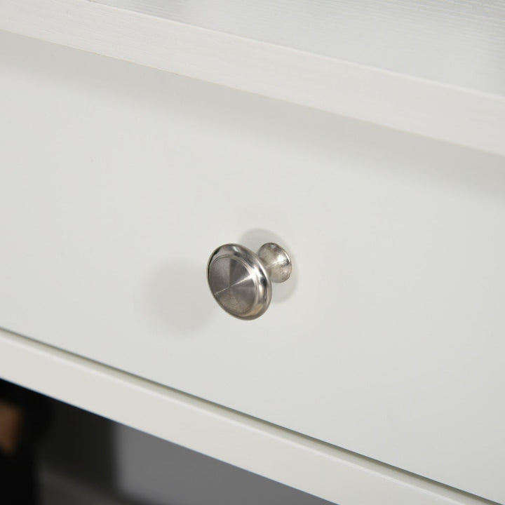 Mesa consola tipo aparador para Corredor com 2 gavetas e 2 prateleiras inferiores Móveis modernos 100x30.5x80 cm Branco