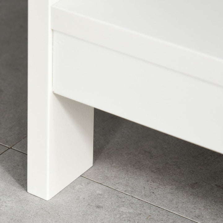 Mesa consola tipo aparador para Corredor com 2 gavetas e 2 prateleiras inferiores Móveis modernos 100x30.5x80 cm Branco