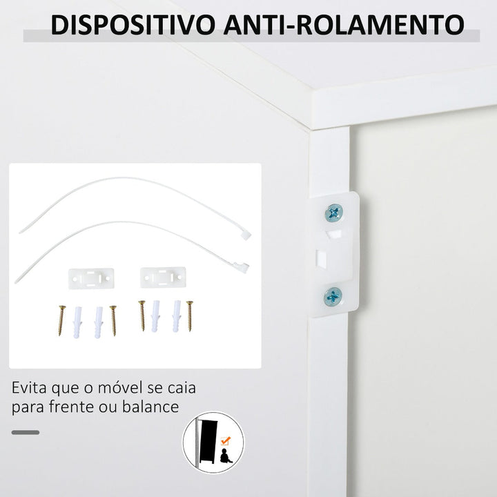 Aparador Auxiliar com 2 Portas 2 Gavetas e Prateleira Ajustável Abertura a Pressão Móvel Organizador de Armazenamento para Dormitório Sala de Estar 79x36x74cm Cinza