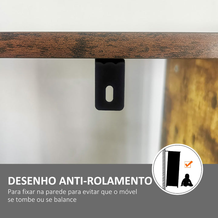 Estante para Livros de 4 Níveis com 8 Compartimentos de Armazenamento Estilo Industrial para Sala de Estar Escritório Dormitório 74x30x157,5cm Marrom Rústico
