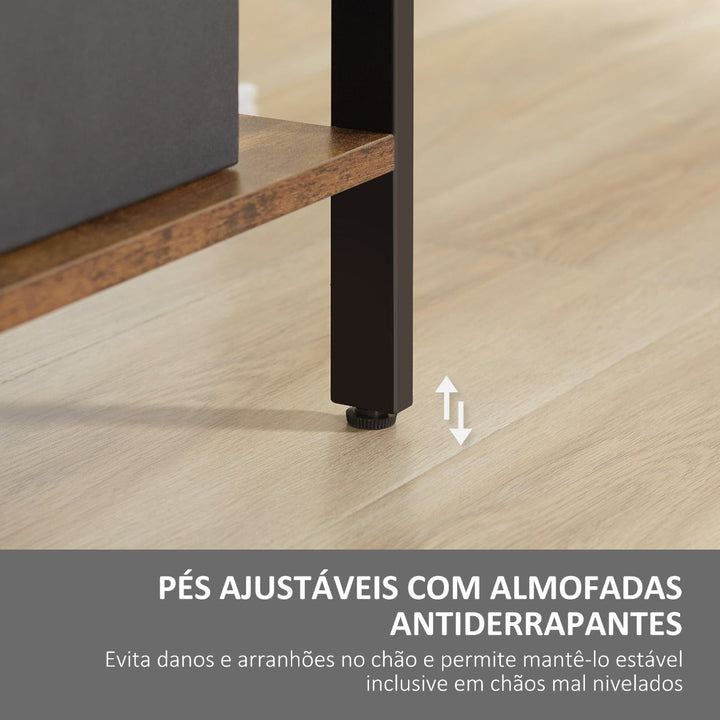 Estante para Livros de 4 Níveis com 8 Compartimentos de Armazenamento Estilo Industrial para Sala de Estar Escritório Dormitório 74x30x157,5cm Marrom Rústico