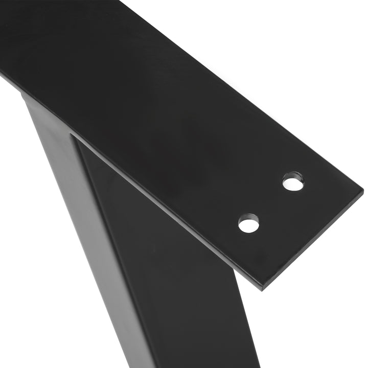 Conjunto de 2 Pés para Mesa 72x6x72cm Pés para Móveis de Aço para Suporte com Base Protetoras e Parafusos Preto