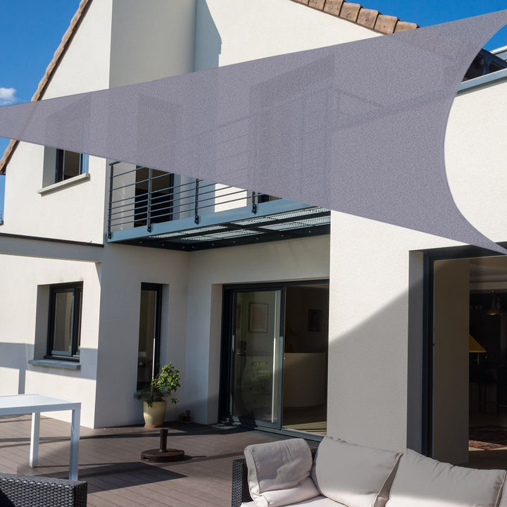 Toldo Vela Triangular 5m de Poliéster para jardim varanda Cinza