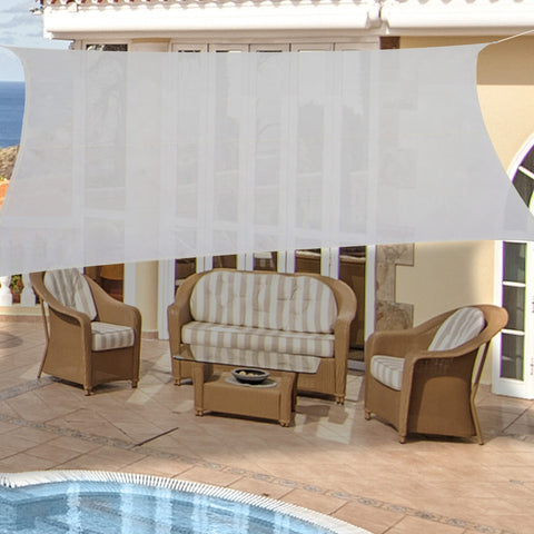 Toldo vela retangular3x4m para varanda Jardim camping Proteção UV resistente à água cor creme