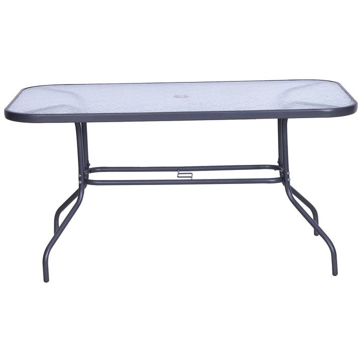 Mesa de exterior retangular com furo 140x80x70cm Cinza carvão