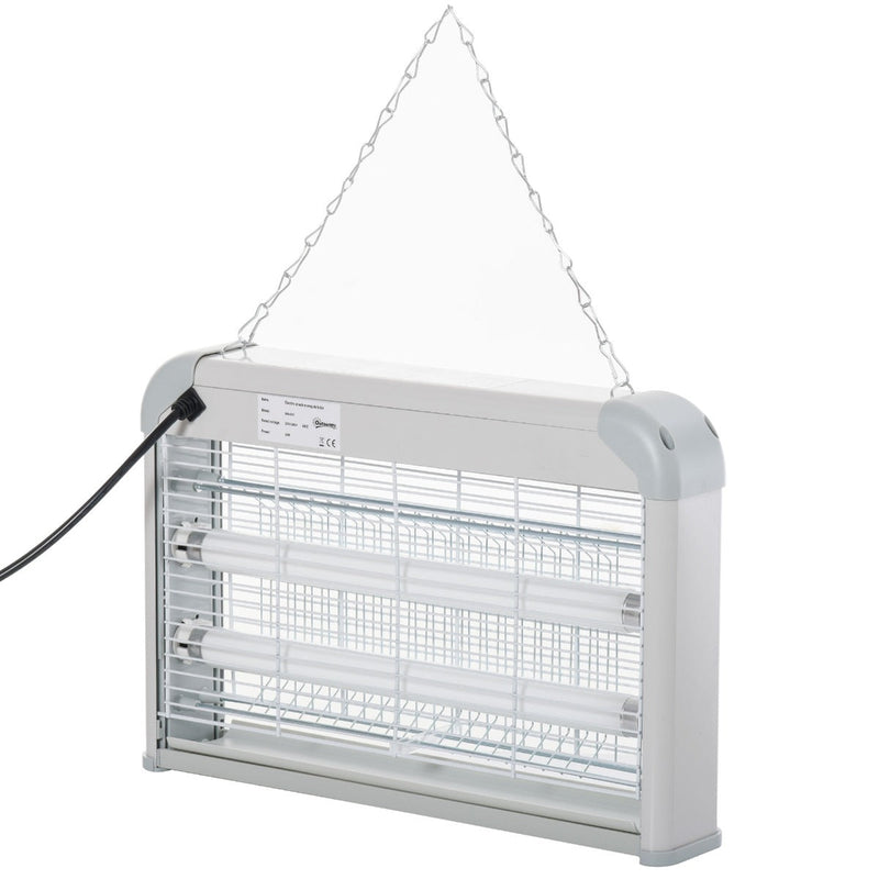 Lâmpada elétrica anti-mosquito Luz ultravioleta 20W com 2 tubos LED Área de ação 60m² 39x7,5x26,5 cm Branco