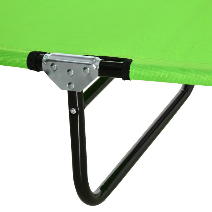 Espreguiçadeira Dobrável com Encosto Ajustável em 4 Posições Espreguiçadeira de Jardim com Almofada Estrutura de Aço Tecido Oxford para Acampamento Praia Terraço 190x56x28cm Verde