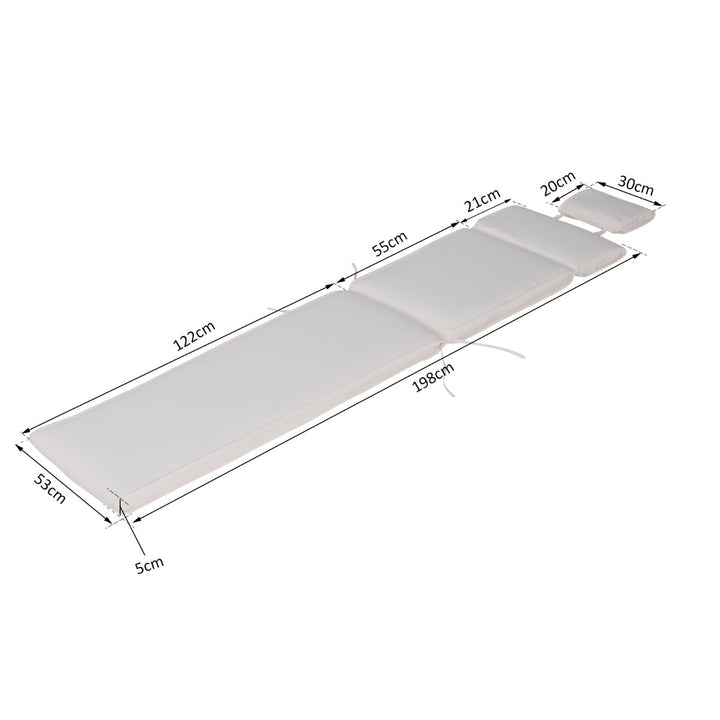 Almofada para Espreguiçadeira Colchão Suave para Espreguiçadeira Almofada Dobrável 198x53x5 cm