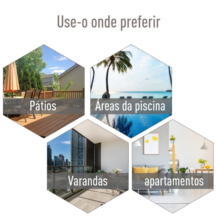 Conjunto de 2 cadeiras dobráveis para exteriores com braços Cadeiras para varanda Jardim Terraço 58x64x94 cm Preto Carga 100kg