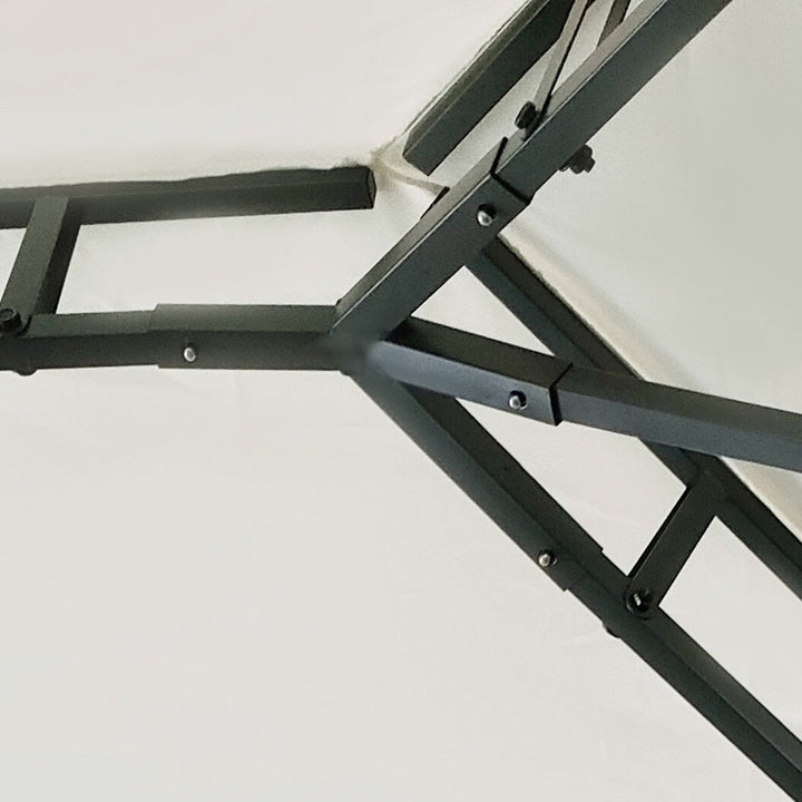 Teto de Substituição 4x3m para Pérgola de Jardim 2 Níveis Respirável com 8 Orifícios de Drenagem Cobertura Superior de Substituição para Pérgola Exterior Bege