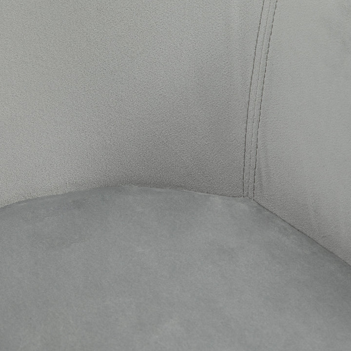 Conjunto de 2 Cadeiras de Sala de Jantar Modernas Cadeiras de Cozinha Estofadas em Veludo com Encosto Médio e Pés de Madeira de Borracha para Sala de Estar Carga 120kg 54x57x80cm Cinza