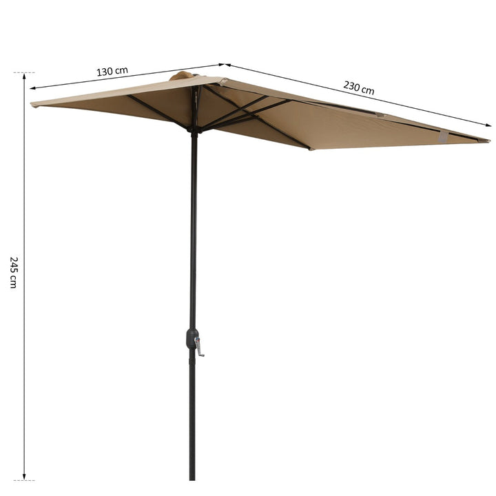 Guarda-sol de meia tela de jardim Parasol do pátio Terraço Retângulo 230x130x245 cm
