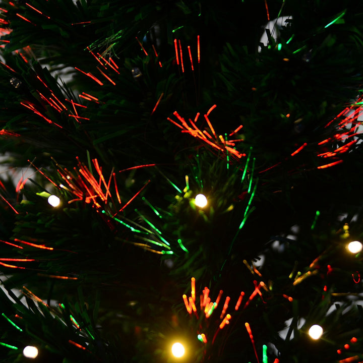 Árvore de Natal 180cm Artificial Árvore com Suporte Metálico Luzes LED Multicores